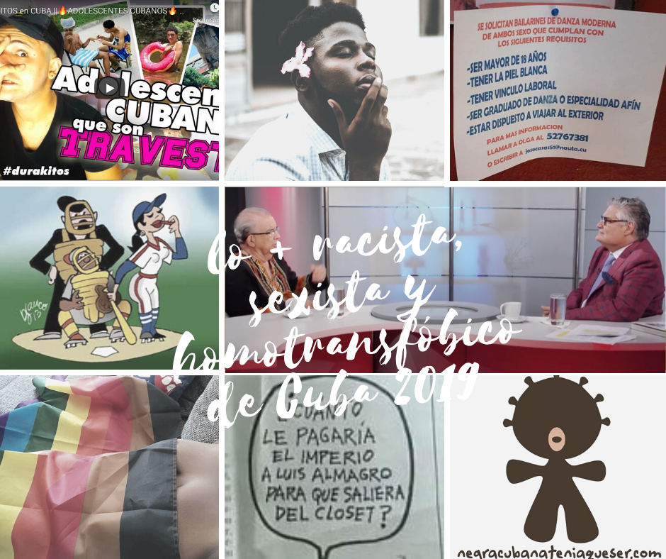 Lo más racista, sexista  y homotransfóbico de Cuba en el 2019